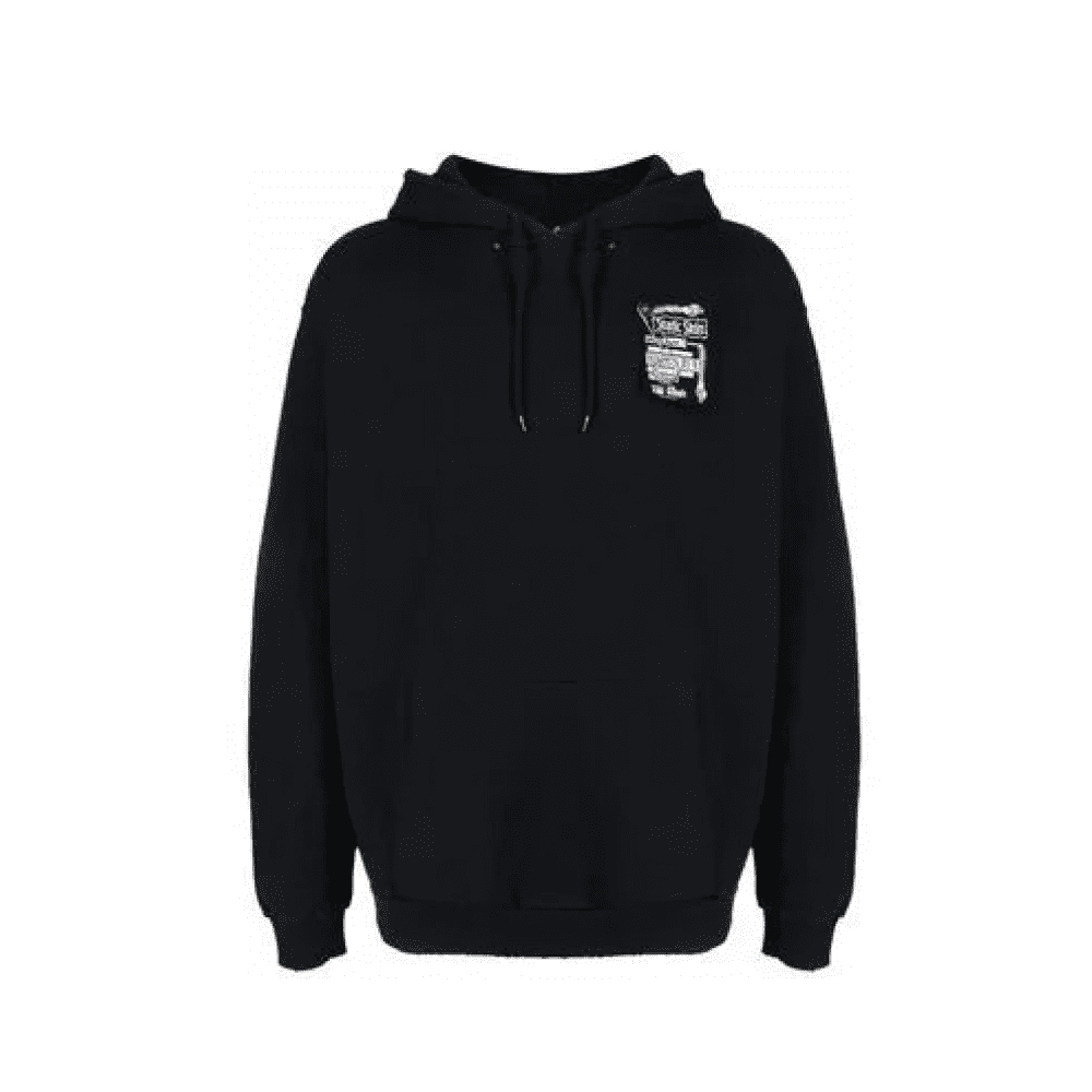 Raf simons black Patch Detail Hoodie